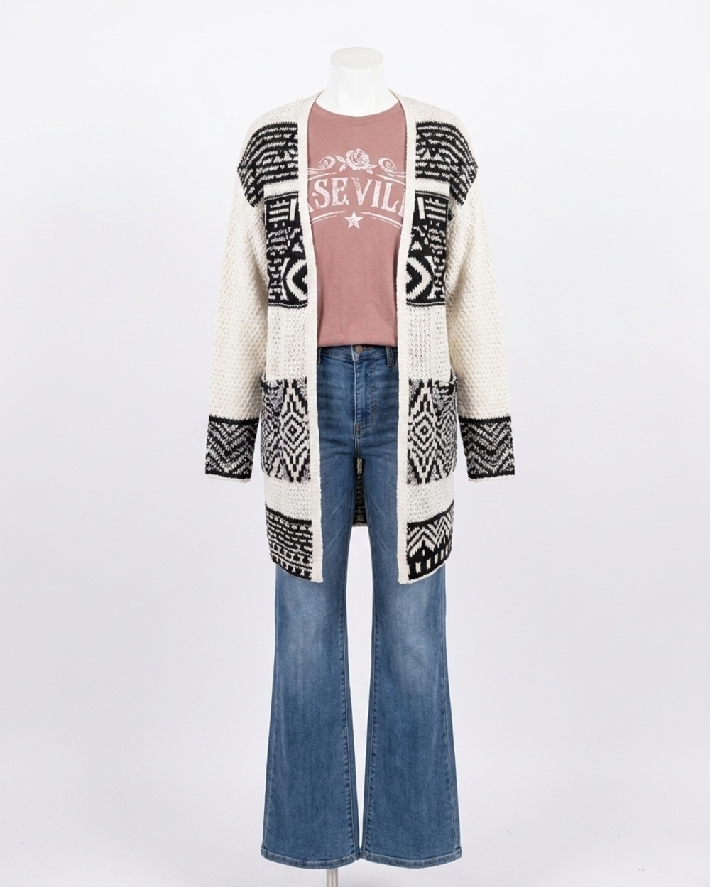 NEW GRACE AND LACE tahoe knit stitch cardi in multi